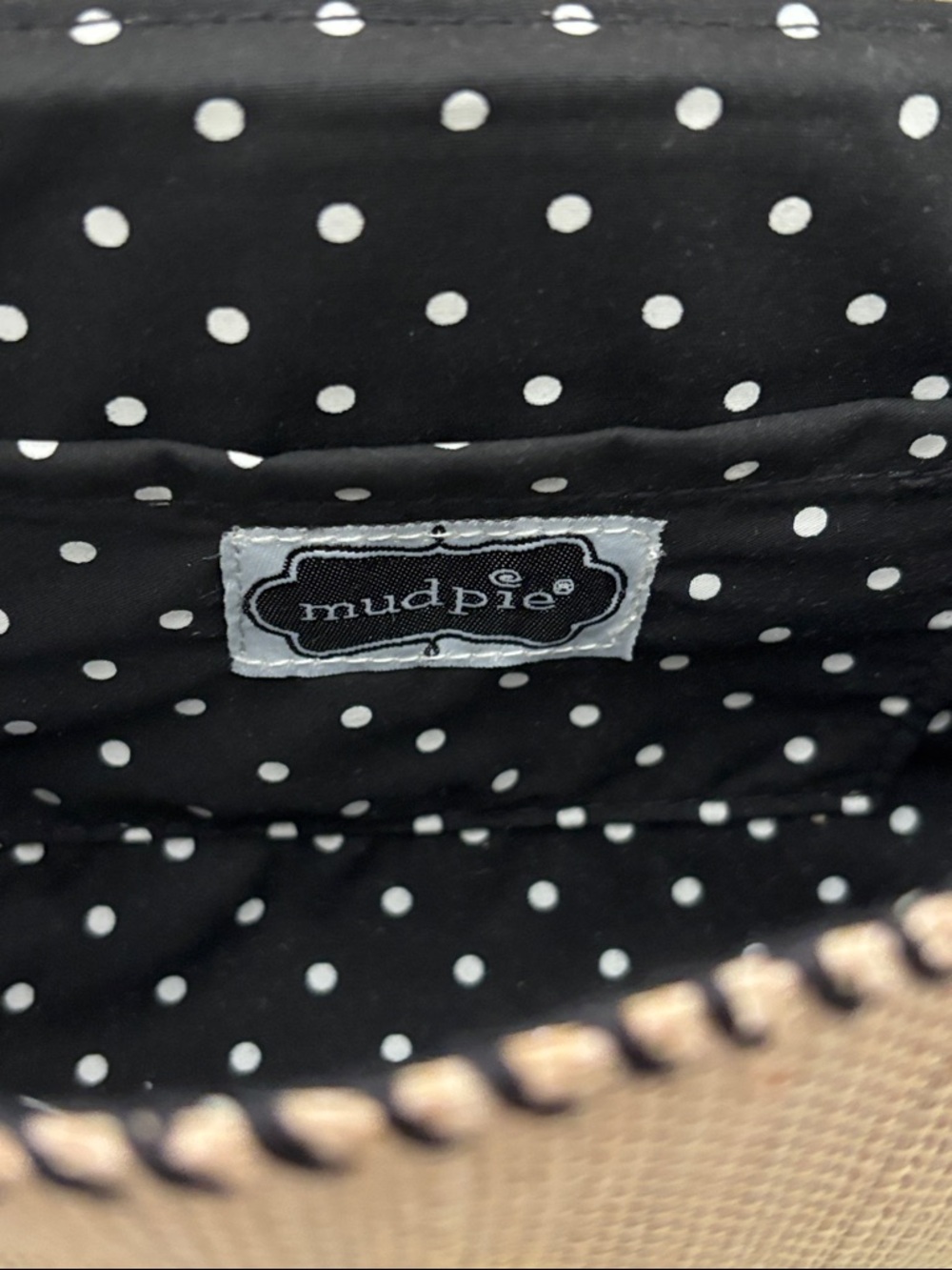Mud Pie Cream and Black Bow Clutch Wristlet - Picture 6 of 10